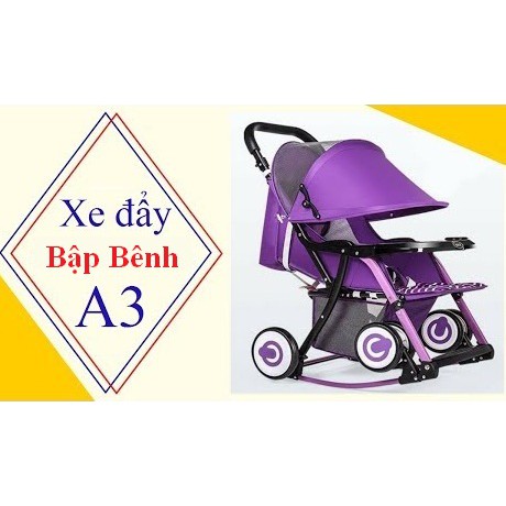 [KHO SỈ] Xe đẩy Bập bênh A4 (có bập bênh + giỏ đồ + mái che + phanh chân)