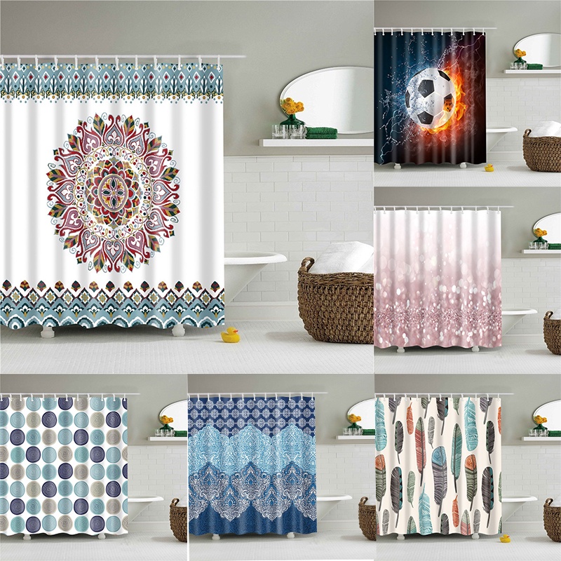 Mandala Rèm Che Bồn Tắm Chống Thấm Nước Kèm Móc Treo Tiện Dụng