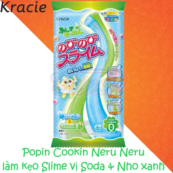 Popin Cookin Neru Neru làm kẹo Slime vị Soda & Nho xanh