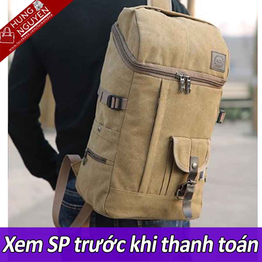 Balo Nam vải Bố Canvas kiểu túi xách du lịch cao cấp 2019