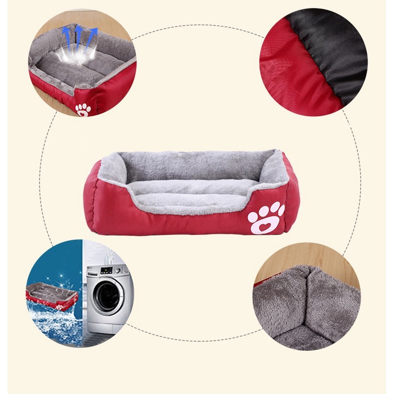 Nệm giường chó mèo (3 size) Loại hình chữ nhật có thành cao