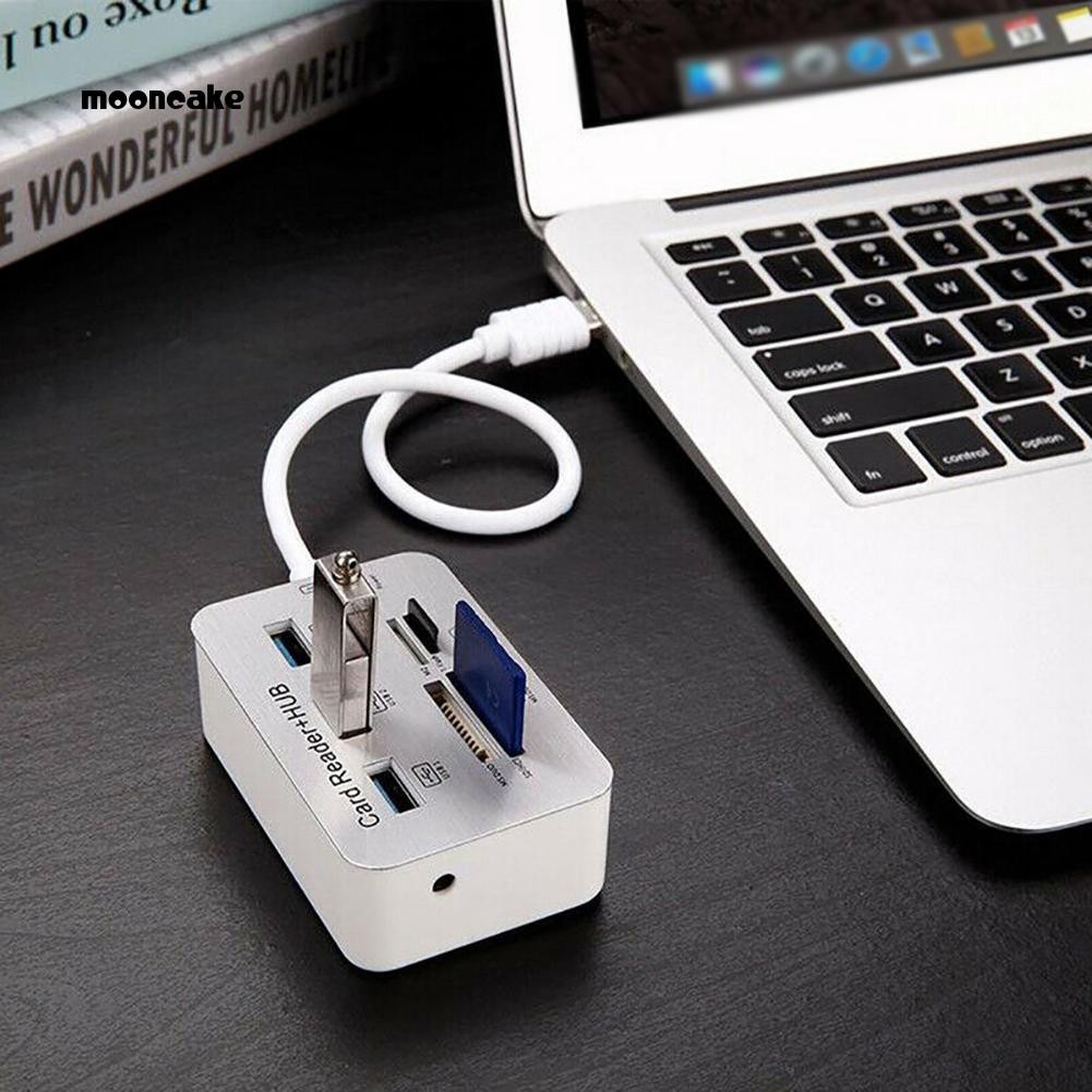 Bộ Chia 3 Cổng Usb 3.0 Tốc Độ Cao Tích Hợp Đầu Đọc Thẻ Nhớ Ms Sd M2 Tf