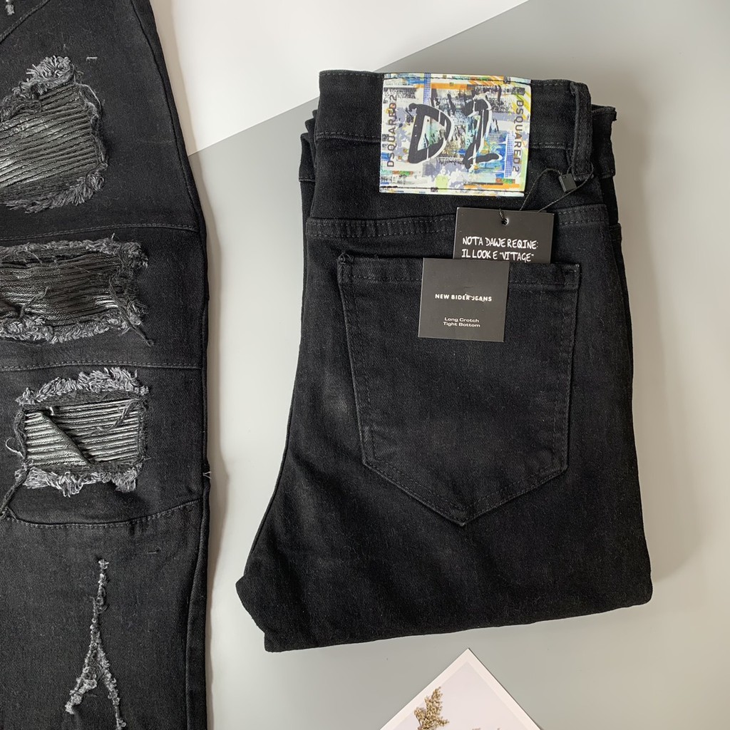 Quần Jean Nam Amiri Rách Lót Da Nhăn Khoá Đùi Mã Hot | BigBuy360 - bigbuy360.vn