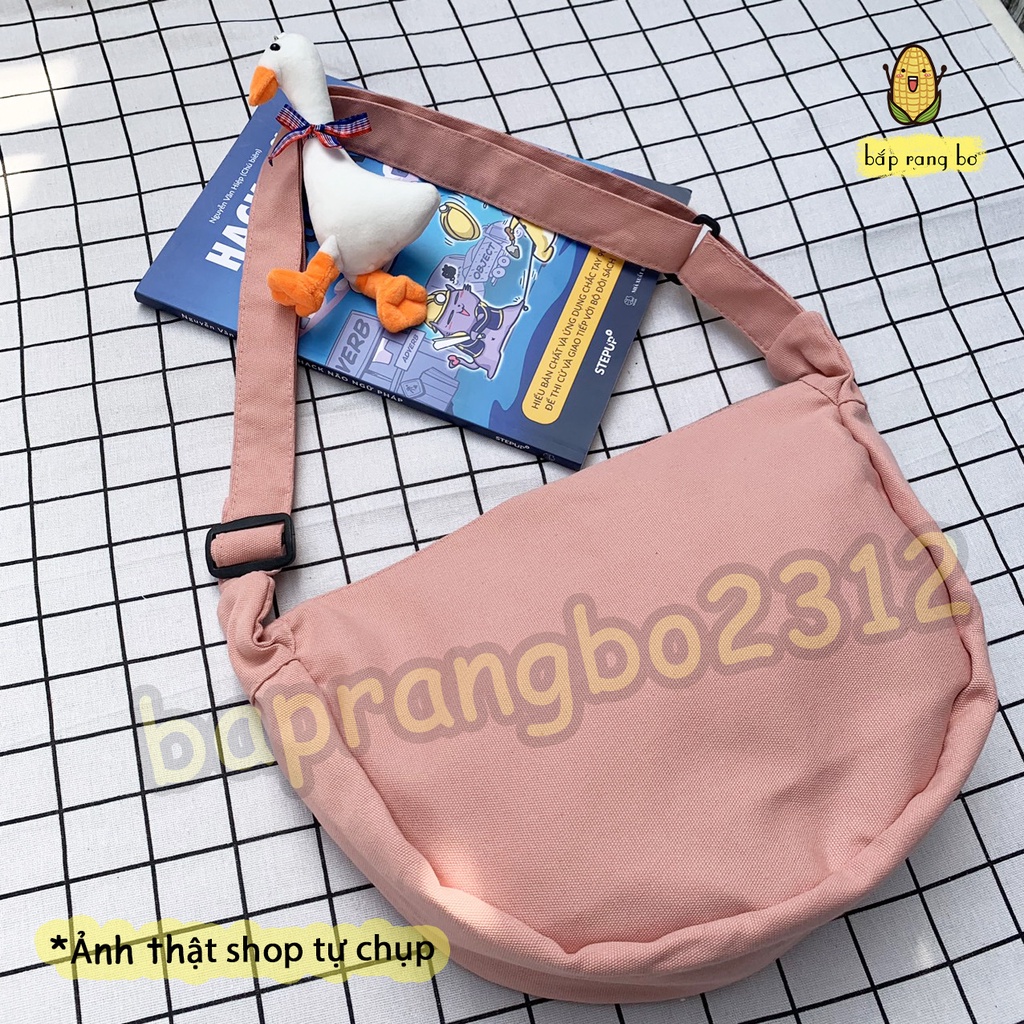 TÚI TOTE ĐEO CHÉO BÁN NGUYỆT VẢI CANVAS PHONG CÁCH ULZZANG DC03