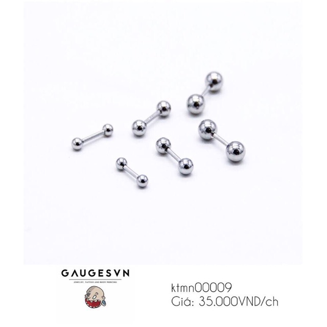 Khuyên thẳng mini bạc _ktmn00009