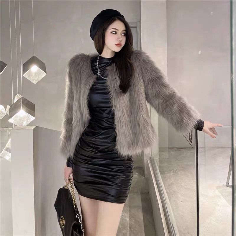 Đầm body cao cổ da Ulzzang