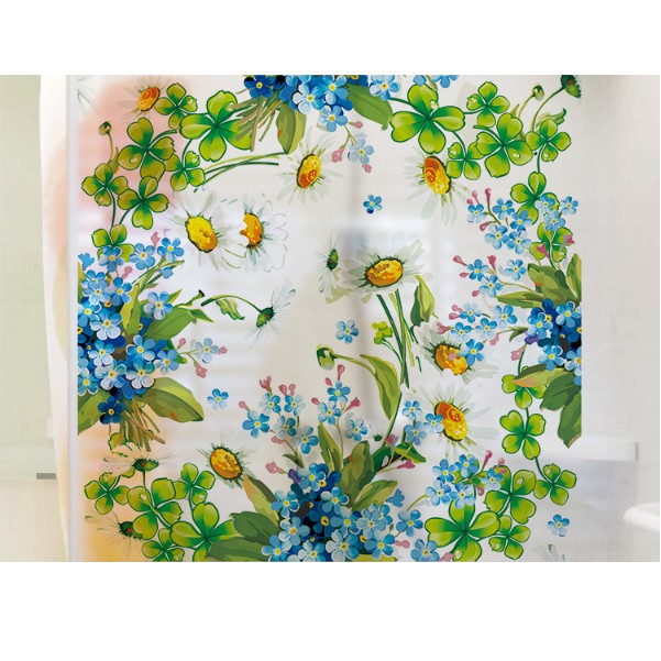 Decal dán kính cao cấp - Vòng Hoa muôn màu ( 60x58cm )