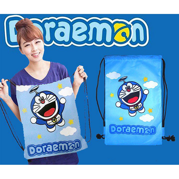 Ba Lô Dây Rút In Hình Hello Kitty Doraemon Micke Độc Đáo Cho Bé