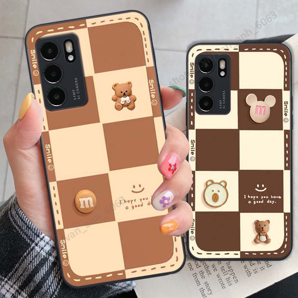 Ốp lưng Oppo Reno6 / Reno6 Z 5G / Reno 6 hình gấu, kẹo dễ thương cute