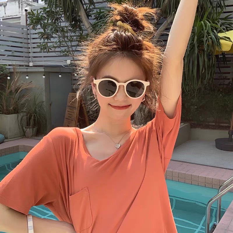 [ HOT] Kính râm gọng tròn với tròng chống tia UV400 phong cách Hàn Quốc