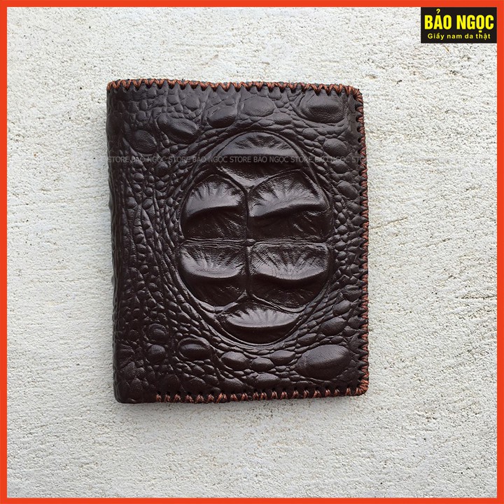 VÍ DA NAM DÁNG ĐỨNG CAO CẤP - VÍ NAM DA BÒ THẬT DẬP VÂN CÁ SẤU THỜI TRANG - MÃ V33