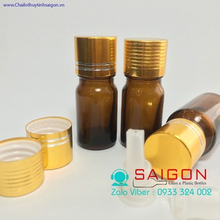 Bộ 20 Chai Tinh Dầu Nâu 5ml ( nhỏ Giọt xi Vàng)