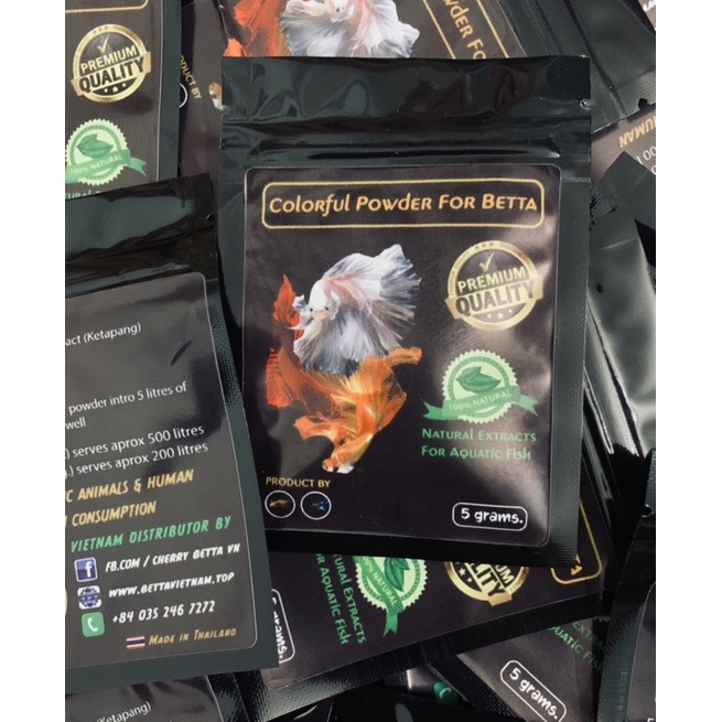 Bột lá bàng 5g - dưỡng cá betta thay thế lá bàng