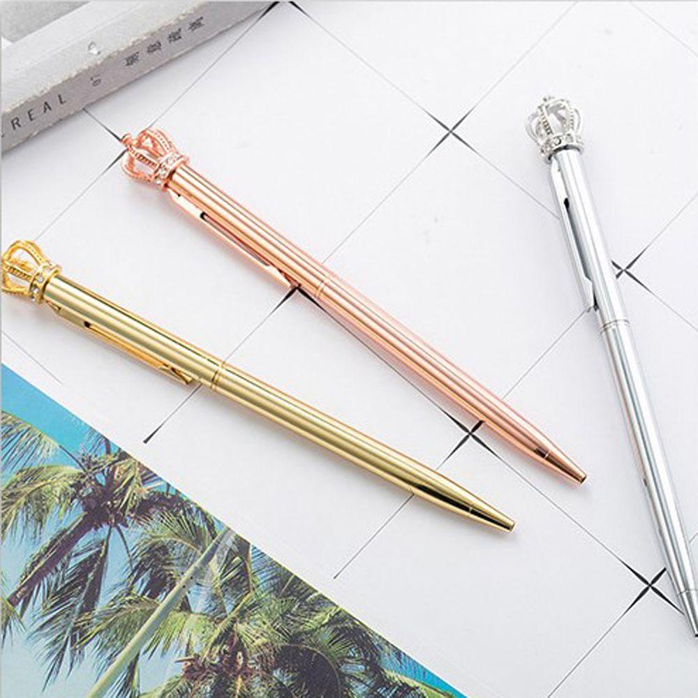 MMULCK Bút Bi Kim Loại Vương Miện Lấp Lánh Hoa Hồng Giả Thiết Kế Sáng Tạo Dành Cho Học Sinh