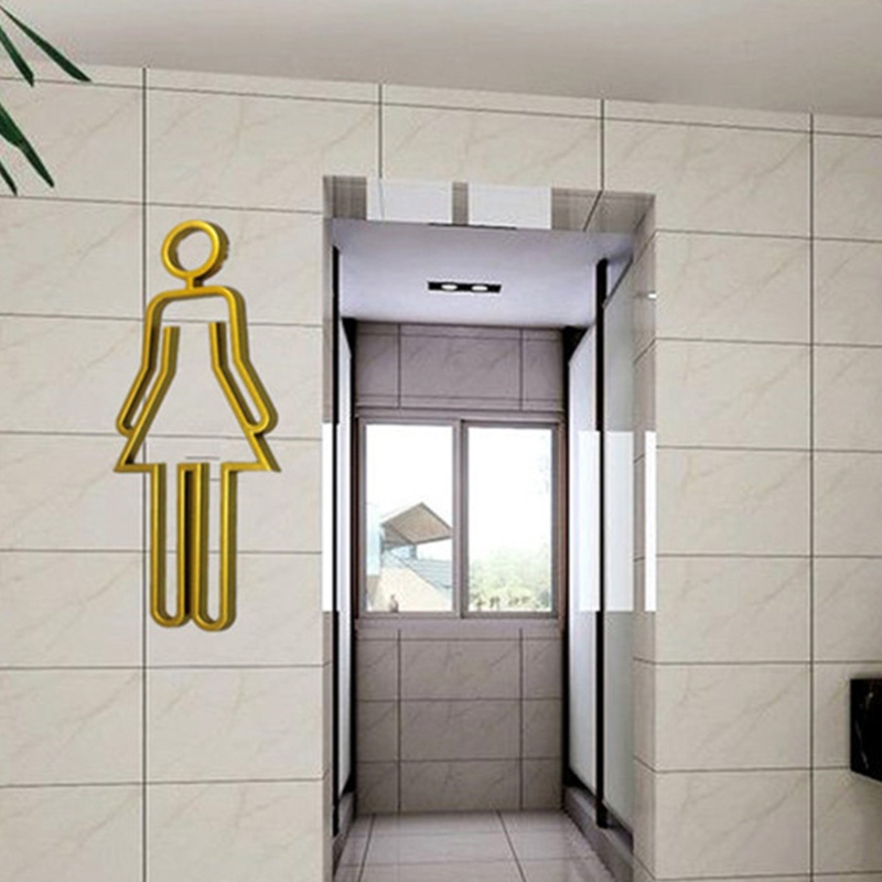 Miếng Dán Tường Trang Trí Nhà Tắm In Chữ WER Woman &amp; Man Ngộ Nghĩnh