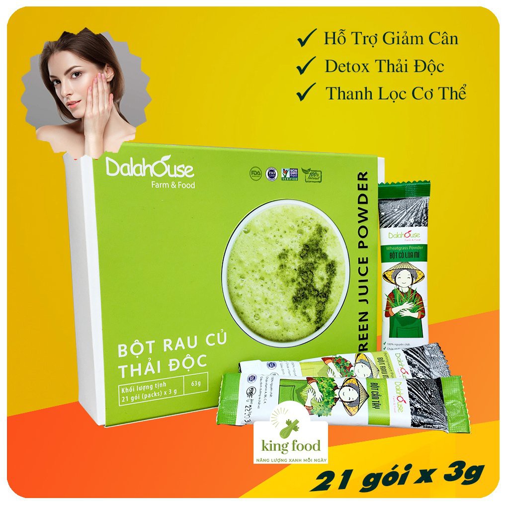 Combo Bột Rau Củ Detox Thải Độc, Thanh Lọc Cơ Thể Dalahouse (63g) - 100% từ thiên nhiên