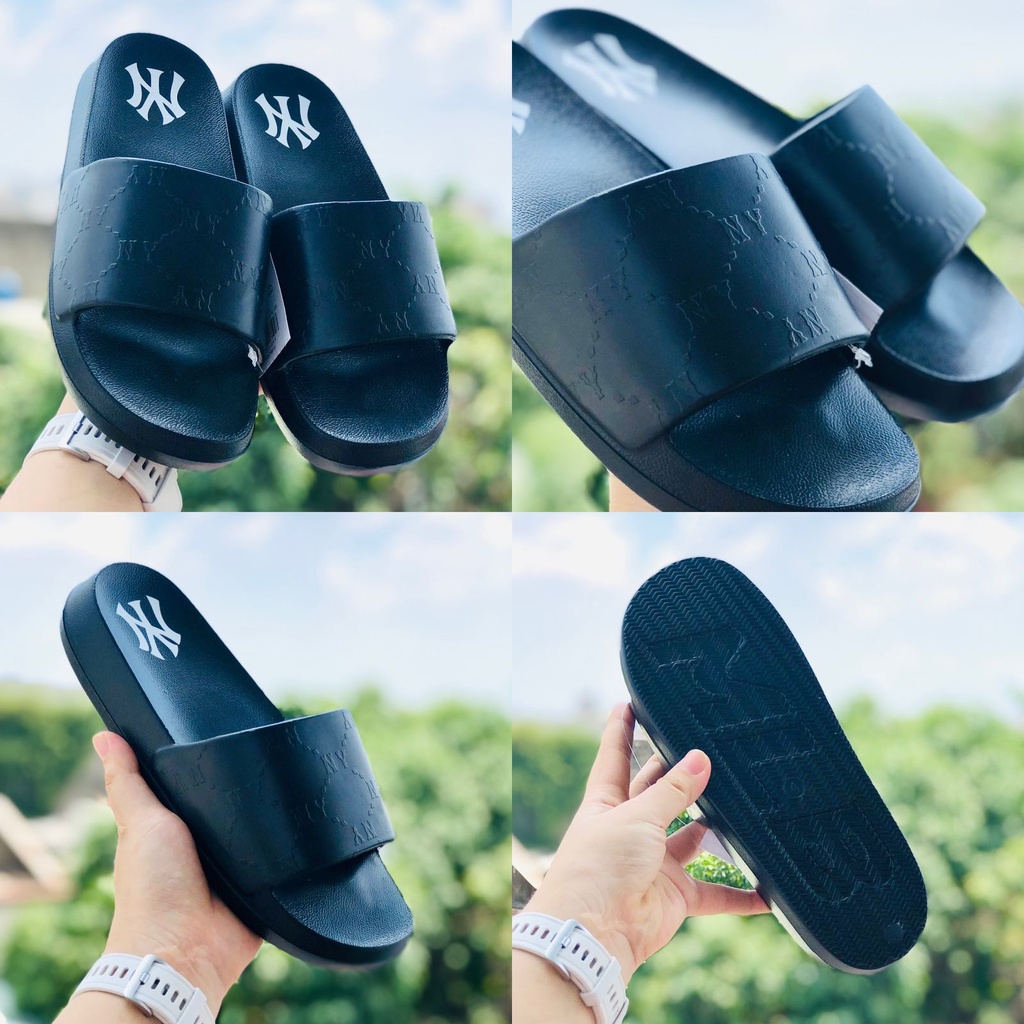 Dép đúc mlb monogram ny Chunky Bouncer slide quai ngang thể thao nam nữ in nổi NY xịn TẶNG BOX HÃNG