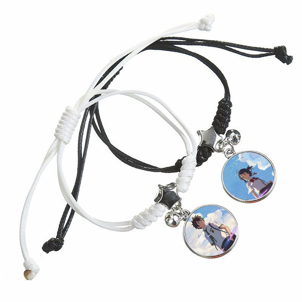 Vòng tay đôi IN HÌNH YOUR NAME KIMI NO NA WA anime chibi thời trang phụ kiện xinh xắn