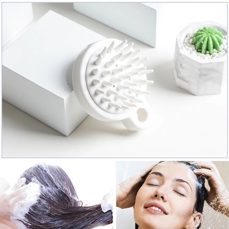 Lược gội đầu 💕 FREESHIP 💕 Lược gội đầu muji nhật bằng silicon mát xa da đầu giảm rụng kích thích mọc tóc