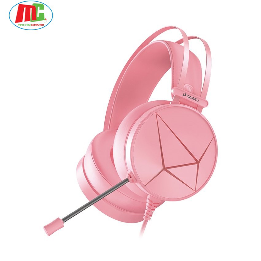 Tai Nghe Gaming Dareu EH722X Màu Hồng Led RGB - Hàng Chính Hãng