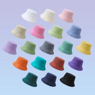 Mũ vành tròn màu trơn phong cách Harajuku Hàn Quốc