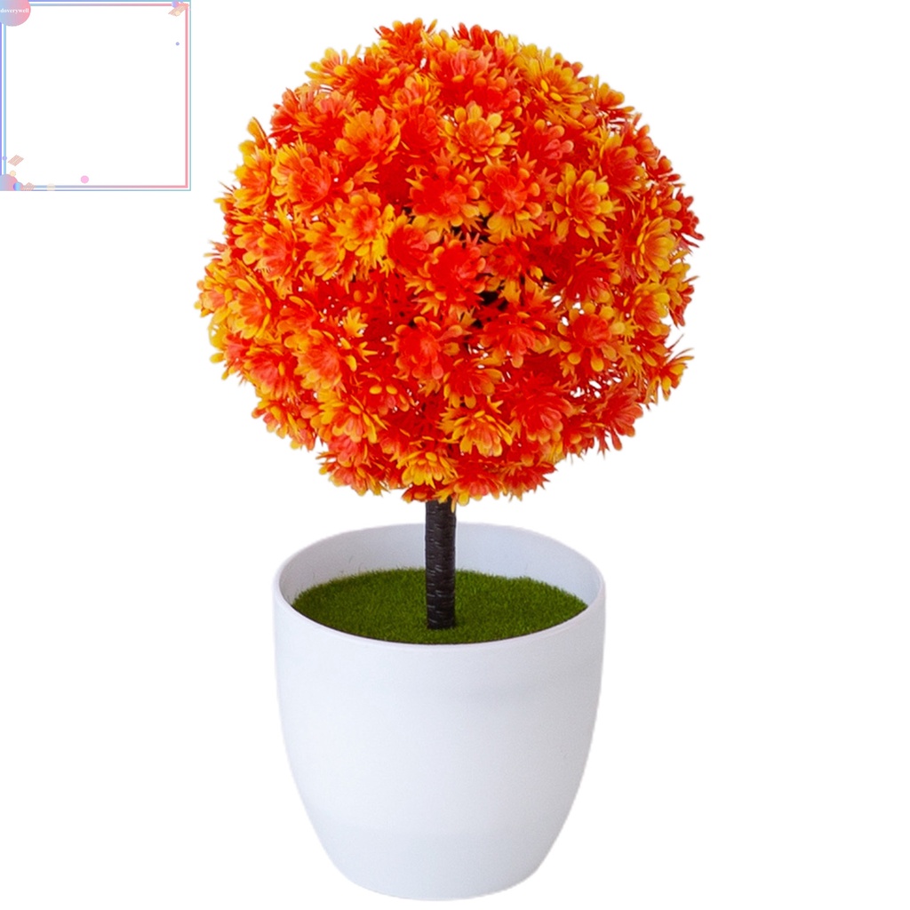 Chậu cây bonsai giả nhiều màu sắc trang trí văn phòng