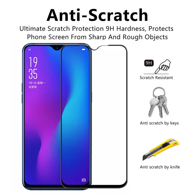 OPPO A73 Tempered Glass Full Coverage Glass Film For OPPO A53 A5 A9 2020 A12e A12 A31 A52 A72 A91 A92 A93 Reno 4 Pro Screen Protector and Camera Lens Glass Protector