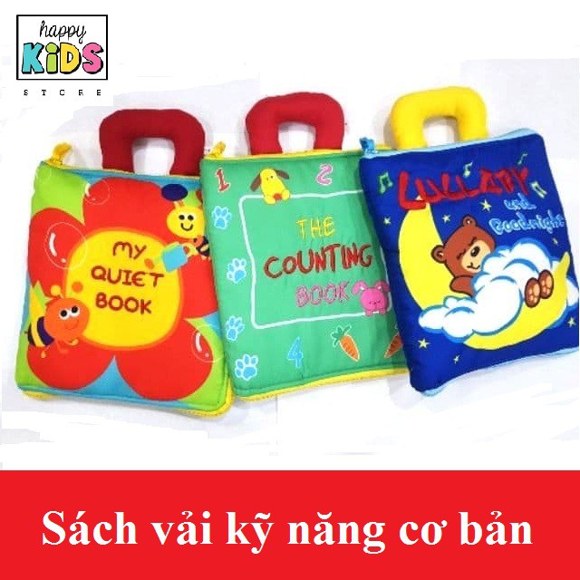 SÁCH VẢI KỸ NĂNG GẤU Lullaby and Goodnight, My Quiet book và Counting book