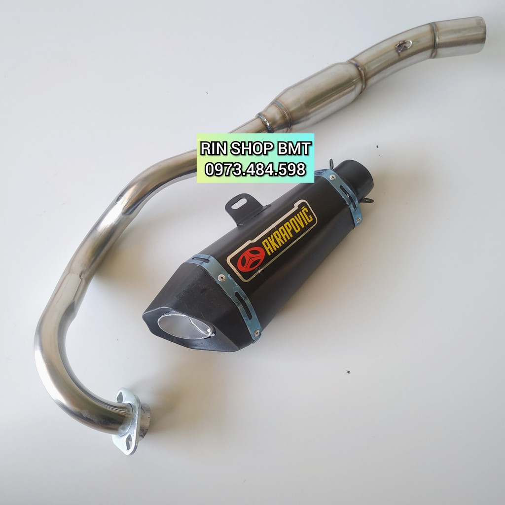 Pô Akrapovic đen độ Exciter 150 cổ bầu