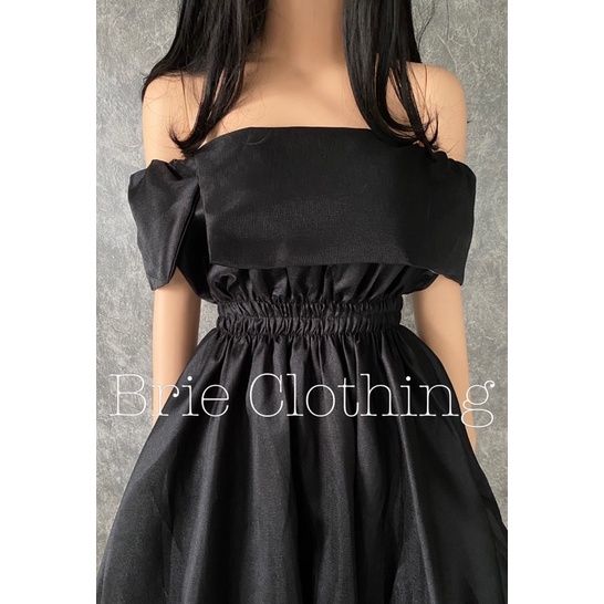 247 - Đầm trễ vai dự tiệc sang trọng tafta ánh kim - BRIE CLOTHING