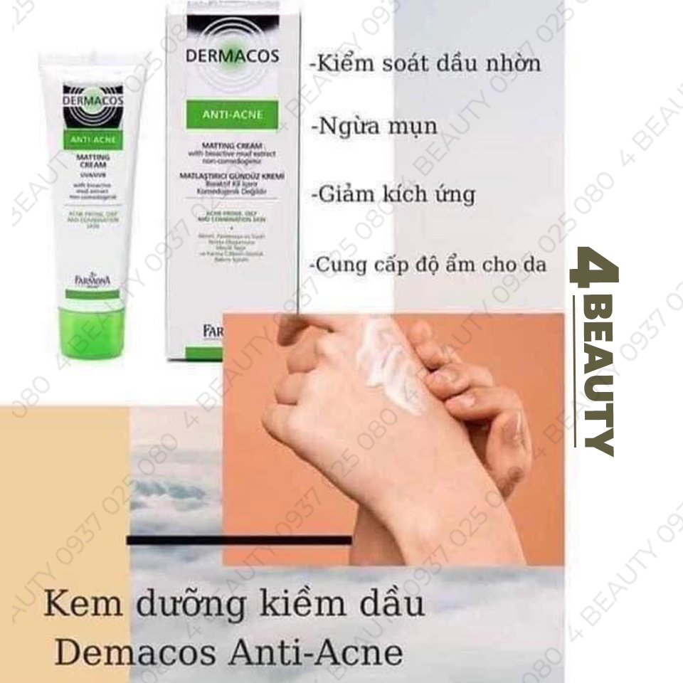 Kem Dưỡng Dermacos Anti-Acne Matting Cream 50Ml - Giảm nhờn, ngừa mụn