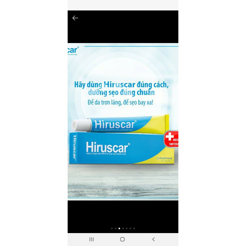 Hiruscar Gel_ Gel bôi sẹo lồi,sẹo lõm,sẹo thâm.Tuýp 5g