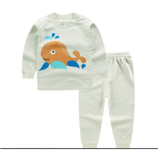 bộ cotton dài tay cho bé gái