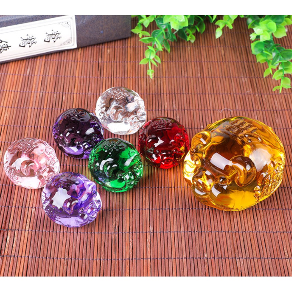 (Chọn màu) Chú Heo lưu ly phong thủy 5cm - Sung túc - Tài Lộc - Bình An | BigBuy360 - bigbuy360.vn