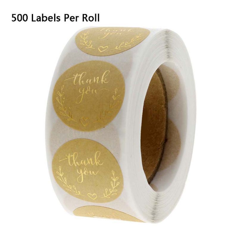Cuộn 500 Miếng Dán Chữ Thank You Dùng Trang Trí Thủ Công
