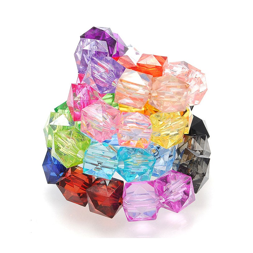 Set 50 hạt nhựa trong suốt 10mm làm đồ thủ công