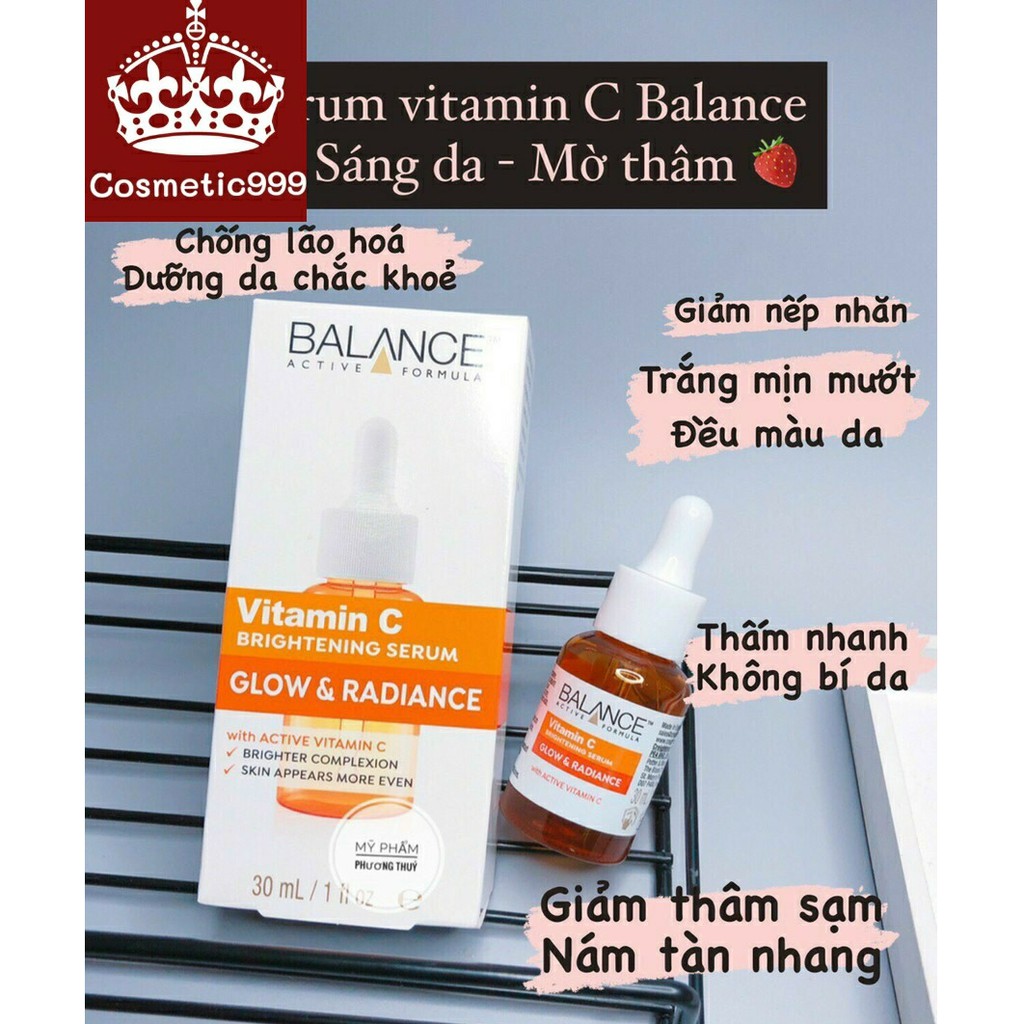 Serum vitamin c, serum balance active fomula vitamin c brightening 30ml mờ thâm mụn, mờ nám tàn nhang Cosmetic999