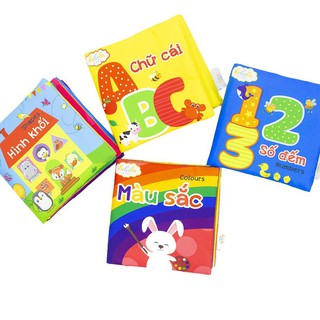 Combo 4 cuốn sách vải Lalala baby kích thích đa giác quan