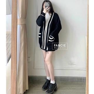 (Sẵn + Ảnh Thật) Áo dạ tweed cổ tròn cúc ngọc, áo khoác dạ hàn Quảng Châu