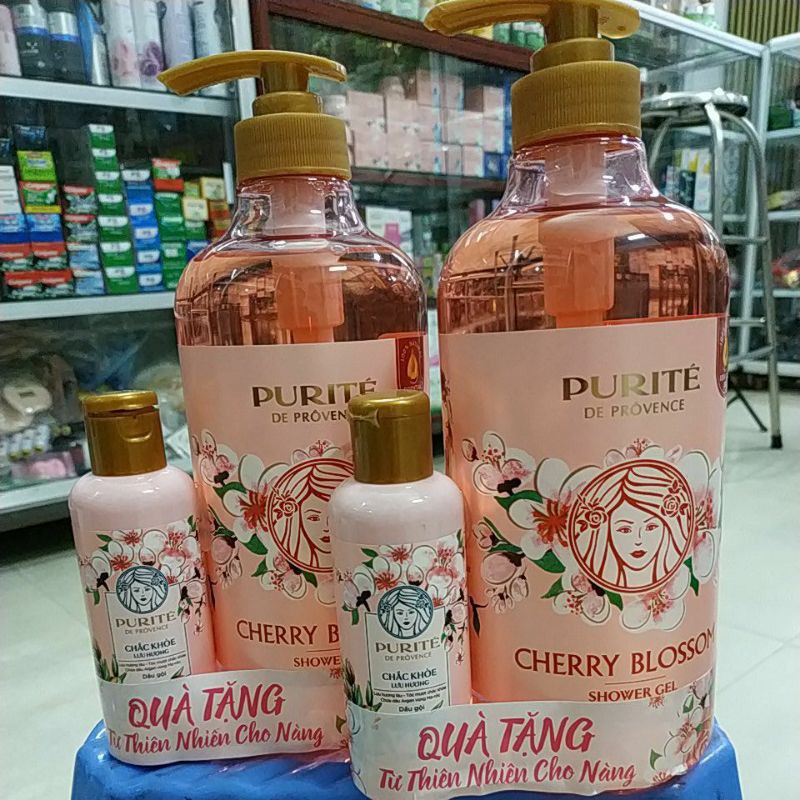 Sữa tắm PURITÉ HOA ANH ĐÀO 850ml TẶNG THÊM 1 DẦU GỘI TRẢI NGHIỆM