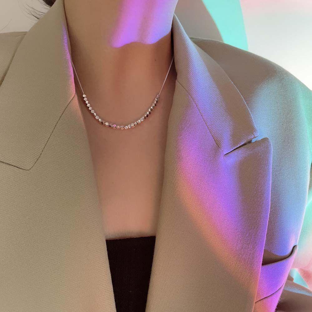 AROMA Vòng cổ Bạc Mặt Khối Lập Phương Phong Cách Cổ Điển Cho Nữ