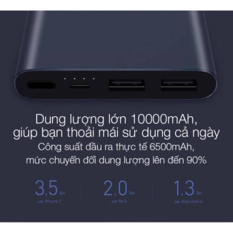 Sạc Dự Phòng Xiaomi Gen 2S Version 2018 10000 mAh 2 Cổng USB Hỗ Trợ QC 3.0 Chính Hãng [vthm9]