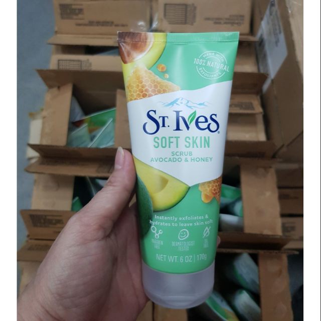 Sữa Rửa Mặt Tẩy Tế Bào Chết Chiết Xuất Bơ Mật Ong St. Ives Soft Skin Avocado & Honey Scrub 170g