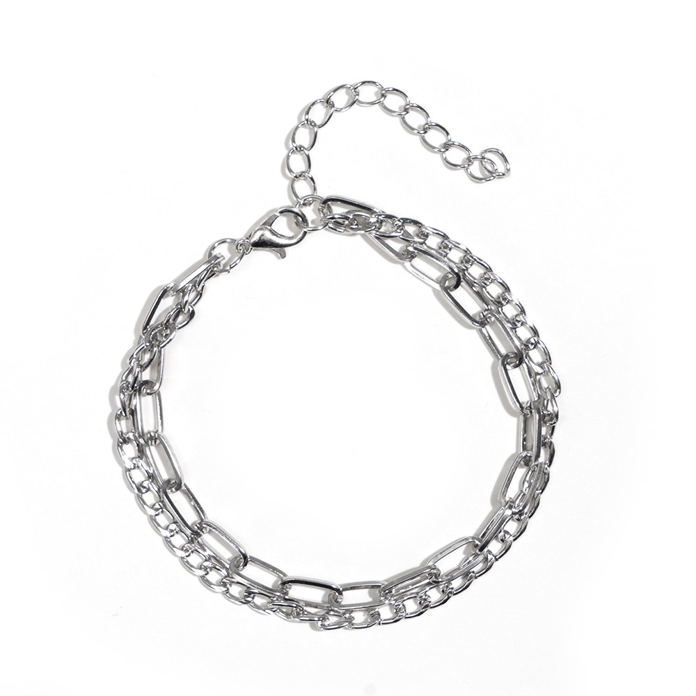 Vòng Tay Hai Lớp Thiết Kế Đơn Giản Phong Cách Hip Hop Hàn Quốc