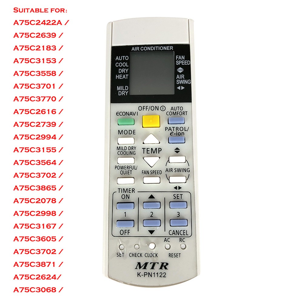PANASONIC Điều Khiển Từ Xa Cho Máy Lạnh A75C3770 A75C4185 A75C2616 A75C2422A A75C2639 / A75C2183 A75C3153 A75C3558 A75C3701 A75C370 A75C213 A75C3153 A75C317