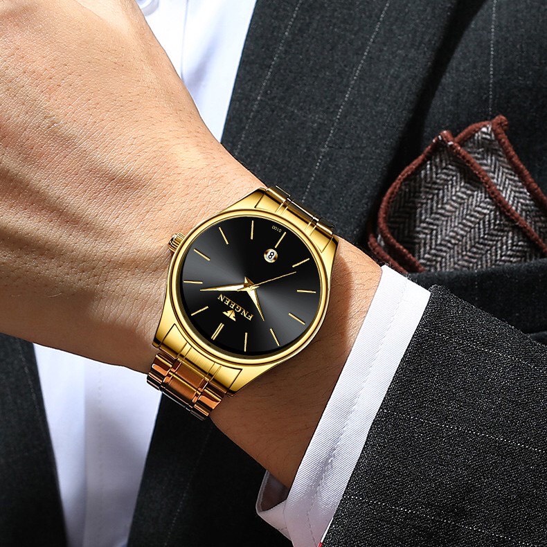 Đồng hô nam FNGEEN F23 mẫu mới 2021,chống nước 3ATM, có dạ quang 2 kim lớn