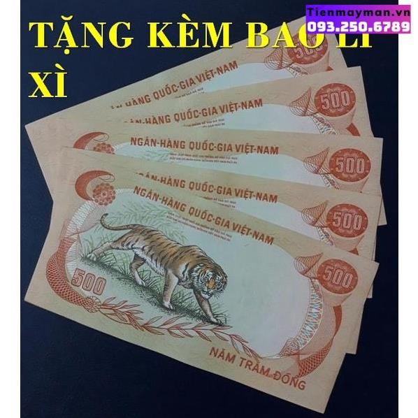 Tờ tiền lì xì hình con hổ 500 đồng xưa lì xì năm Nhâm Dần tài lộc cùng bao lì xì siêu kute, Quà Tết 2022