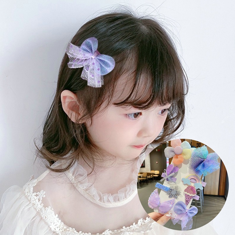 Set 8 KẹP TóC HìNh Nơ Dễ Thương Cho Bé GáI