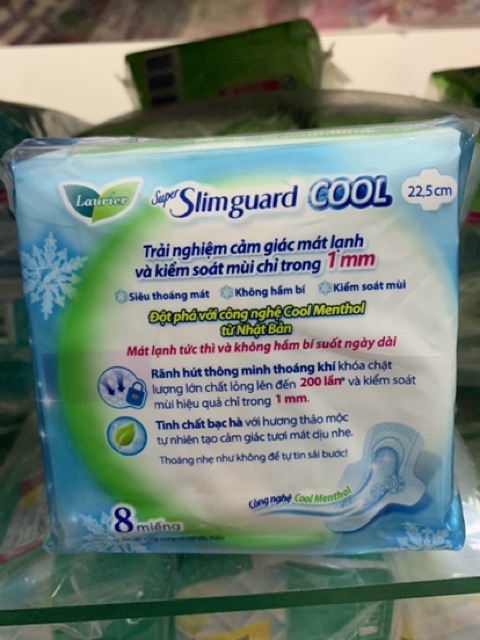 [ Combo] 4 gói Laurier Slimguard COOL băng vệ sinh cao cấp gói 8 m