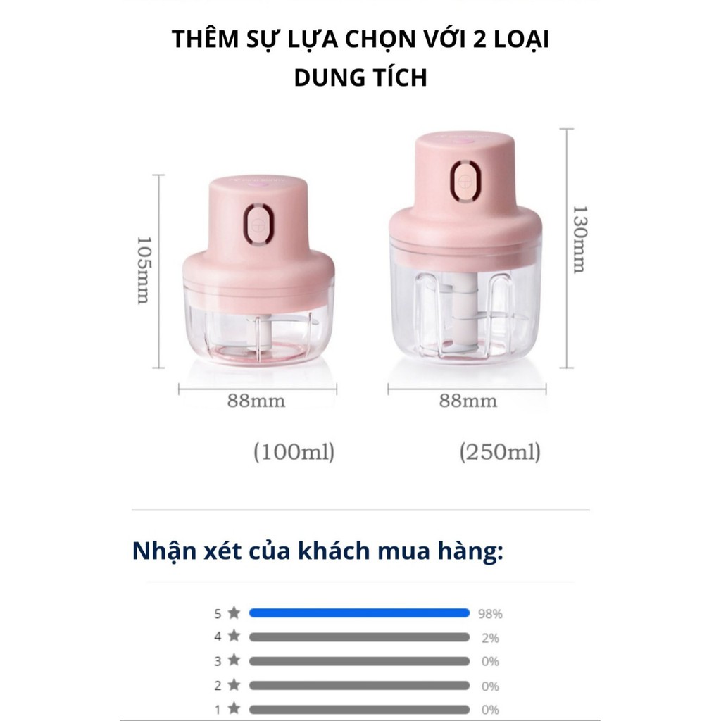 ( BH_6 Tháng) Máy Xay Mini Cầm tay *có cổng sạc USB*Đa Năng*Tiện Dụng